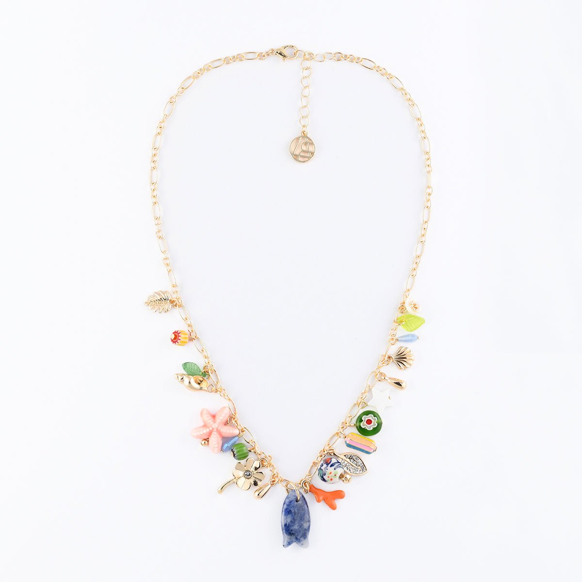 Collier à charms fantaisie poisson en céramique multicolore, BALABOOSTE