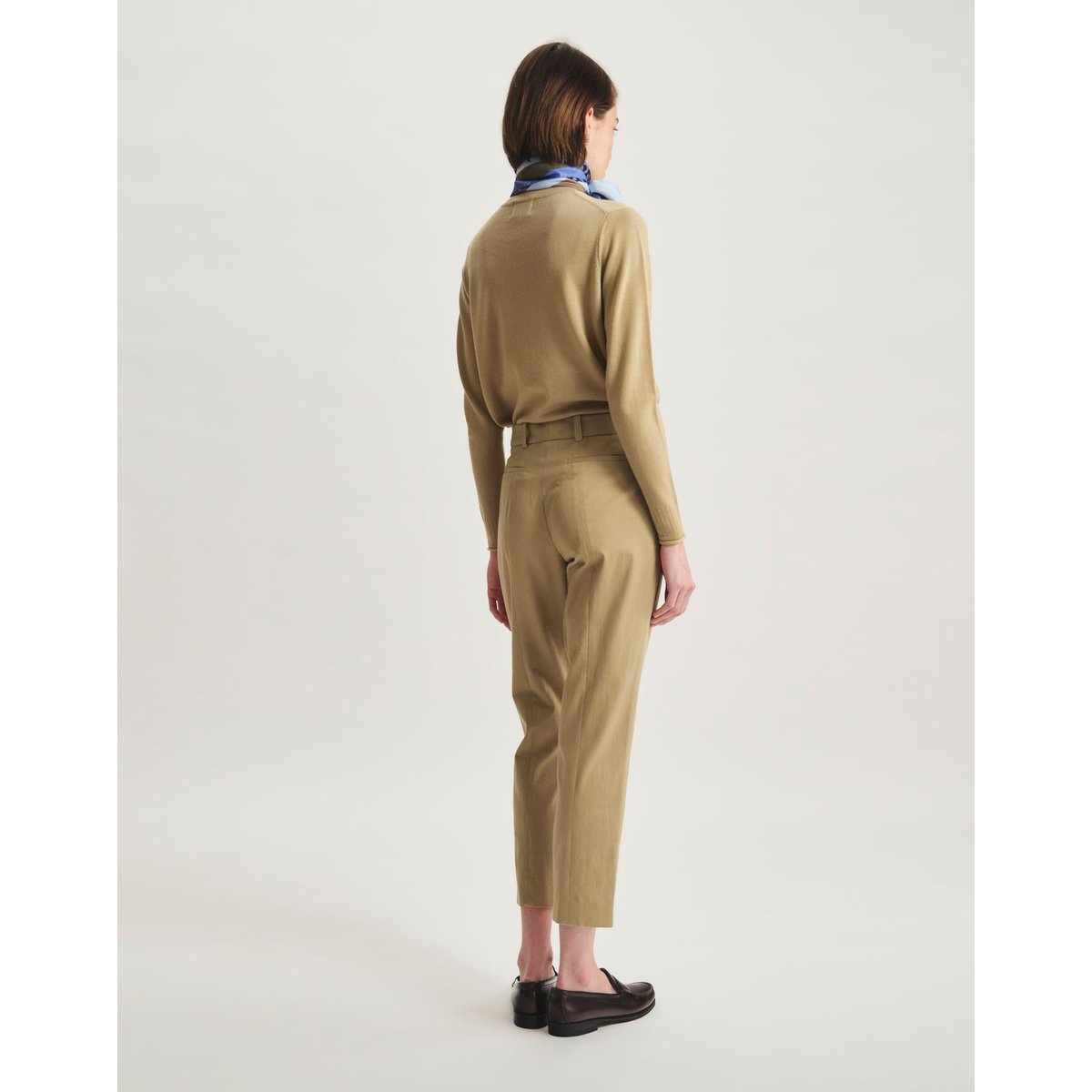 Pantalon Audrey en coton beige, INES DE LA FRESSANGE PARIS