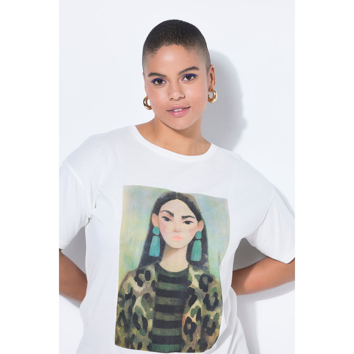 T-shirt oversize à motif s blanc cassé, STUDIO UNTOLD
