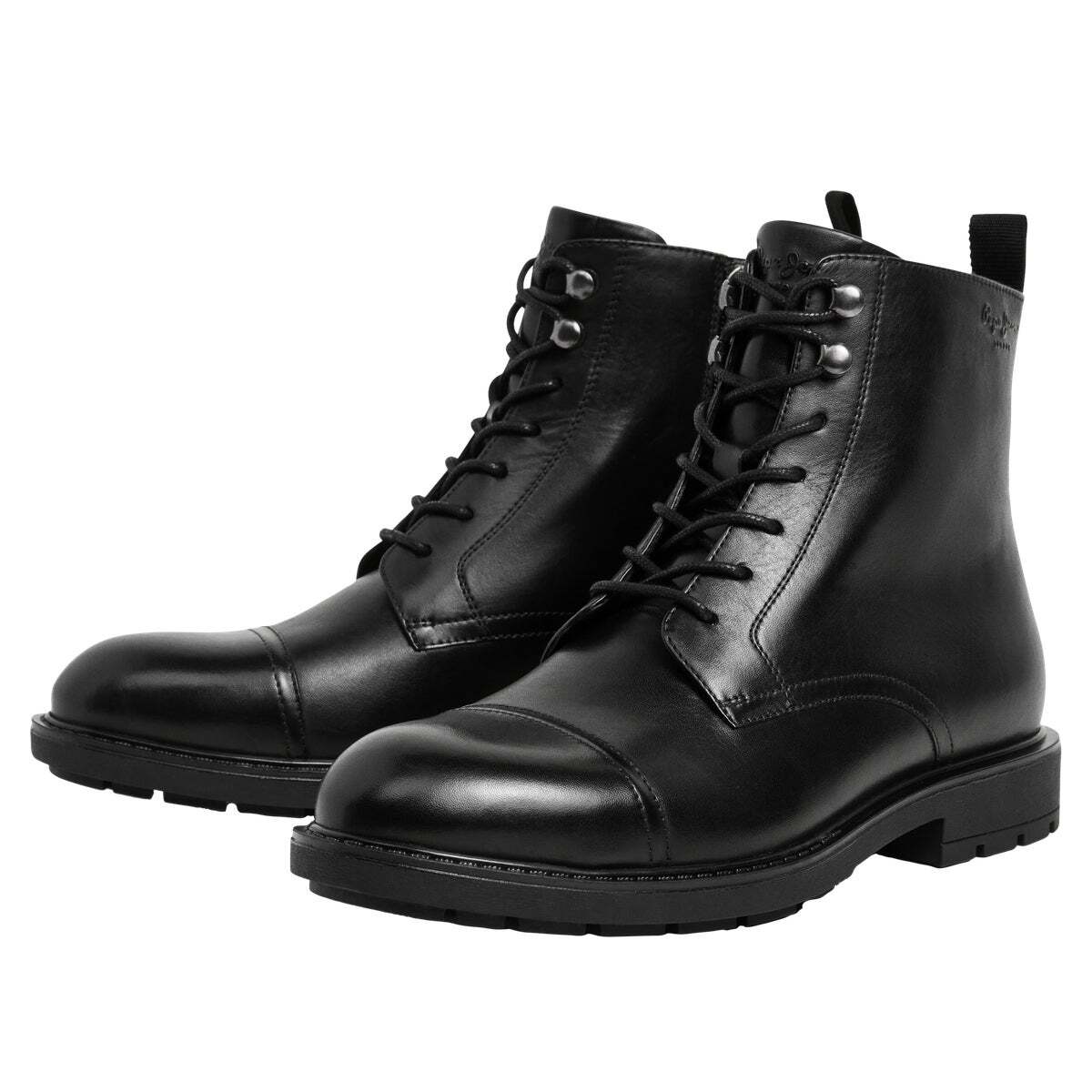 Bottes En Cuir Avec Fermeture À Lacets noir, PEPE JEANS