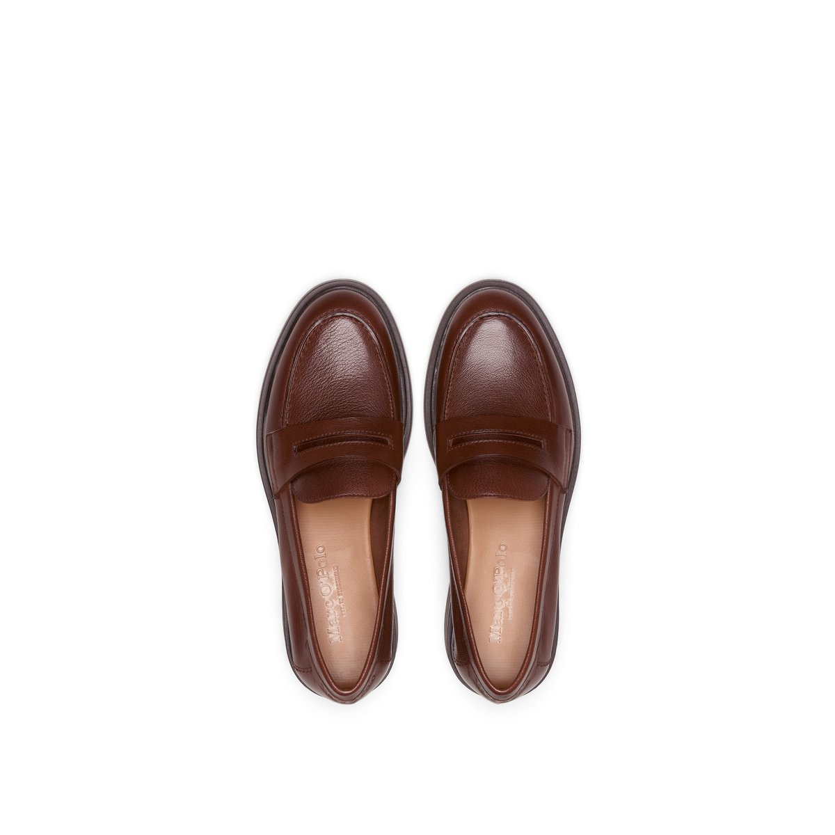 Penny-Loafer modèle Paula en cuir de vache noble marron, MARC O'POLO