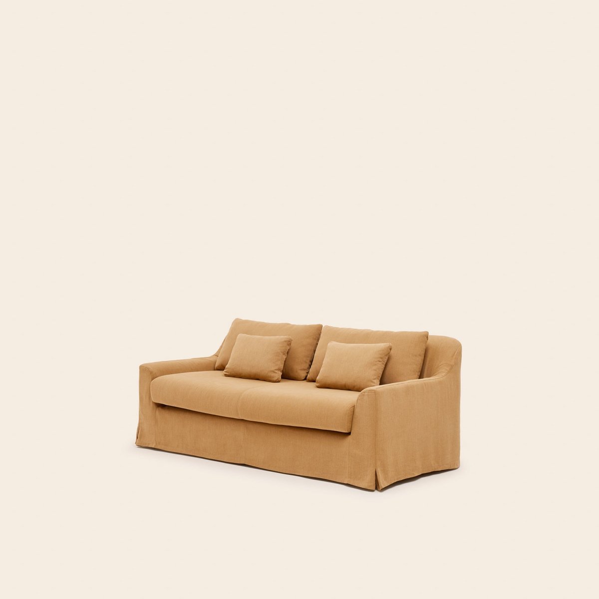 Canapé 2,5 Places en tissu naturel CLARIBEL barbate caramel, MADURA