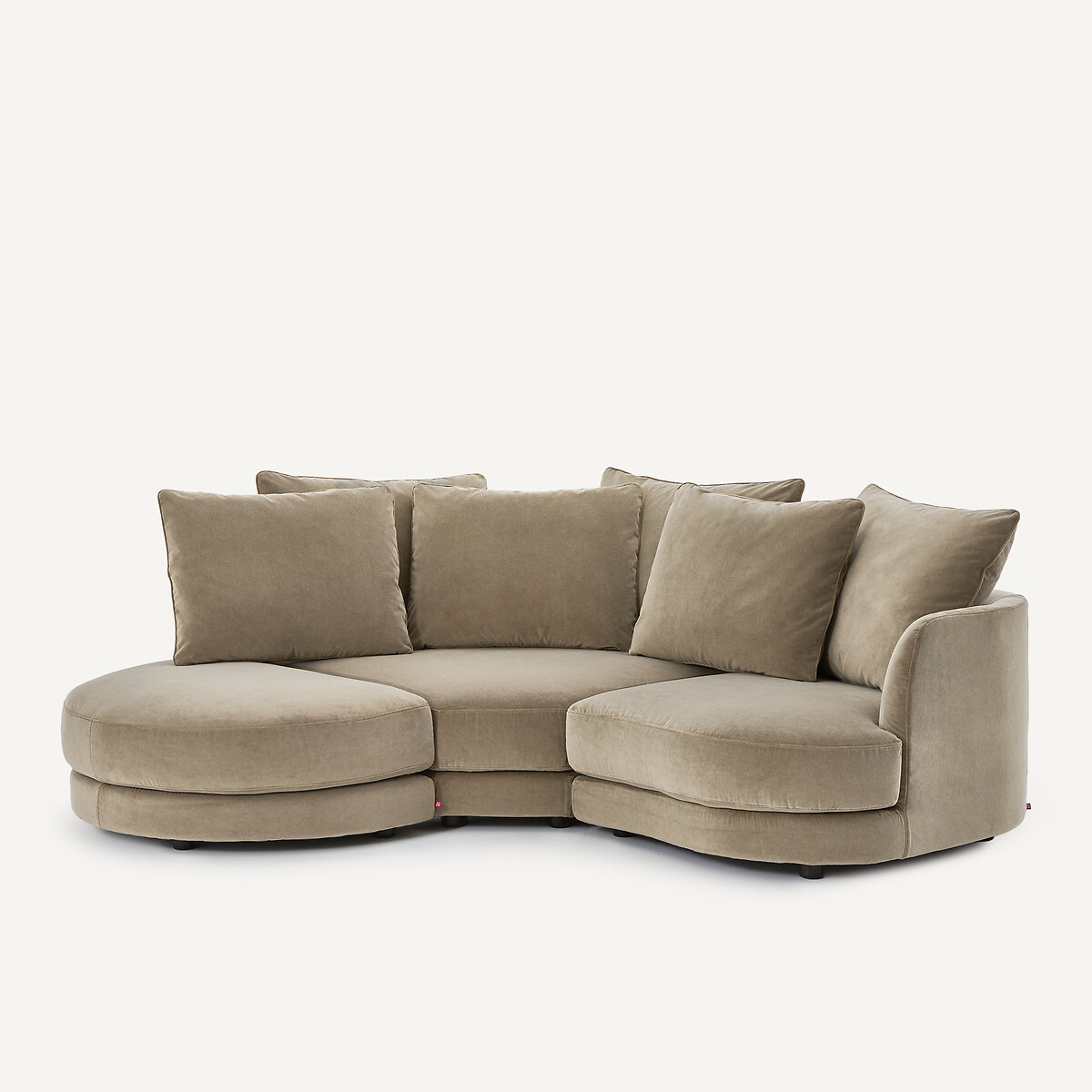 Repose-pieds modulable en velours stonewashed, TIBERIO gris shiitaké, AM.PM