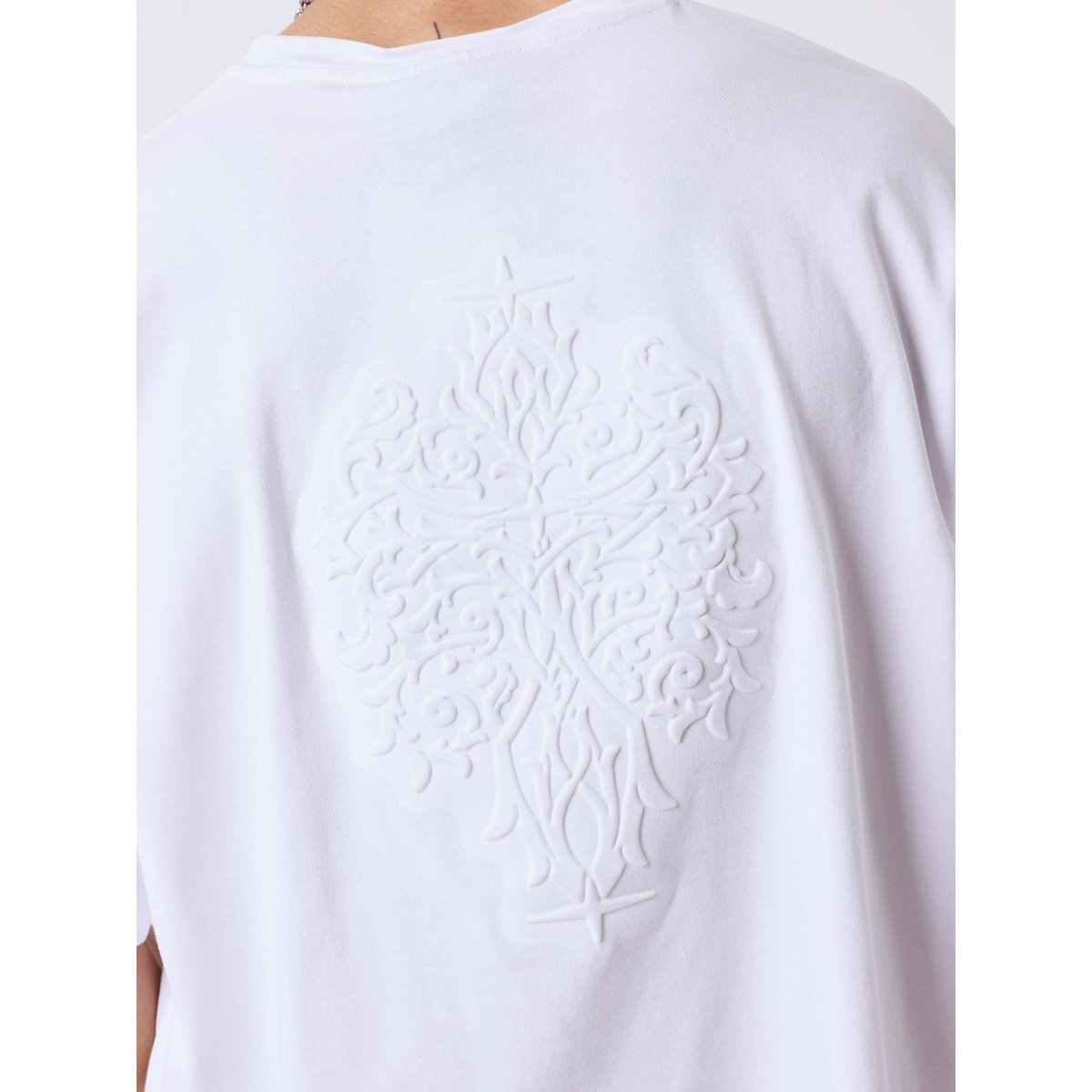 T-shirt à motif embossé blanc, PROJECT X