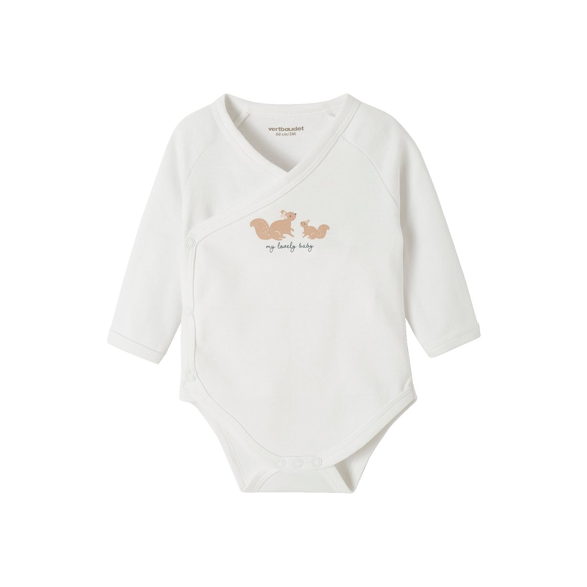Lot de 5 bodies manches longues ouverture naissance rose poudré, VERTBAUDET