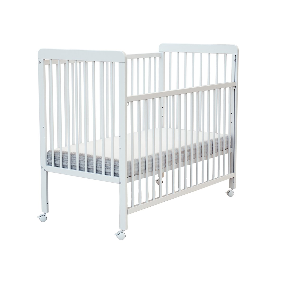 Lit bébé coulissant en bois LIVO blanc, AT4