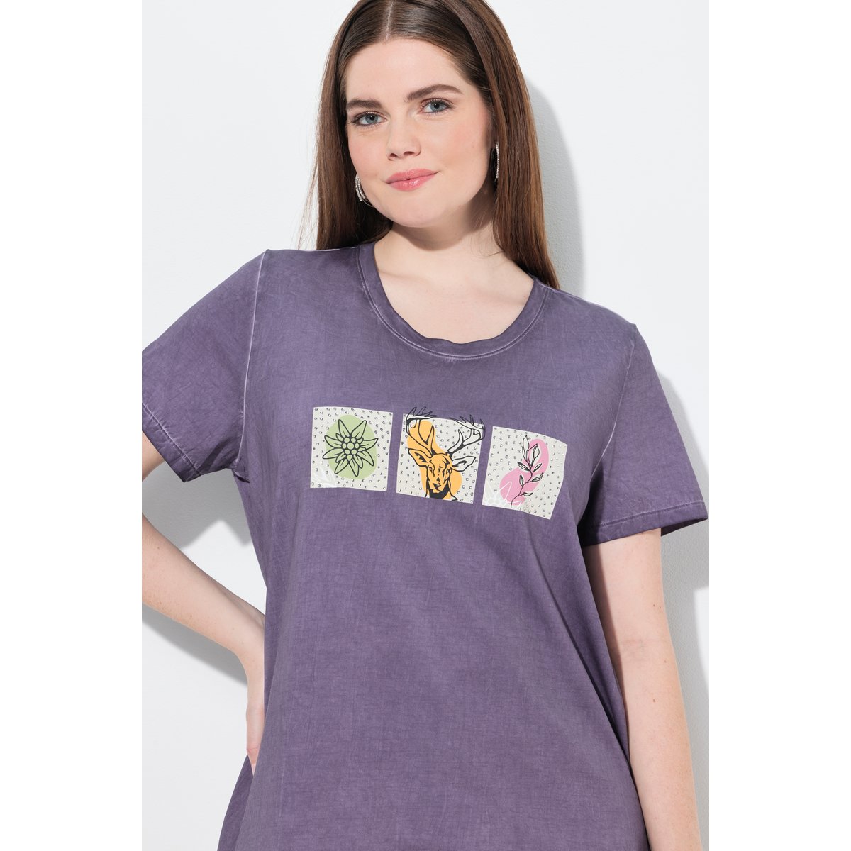 T-shirt à imprimé esprit traditionnel violet, ULLA POPKEN