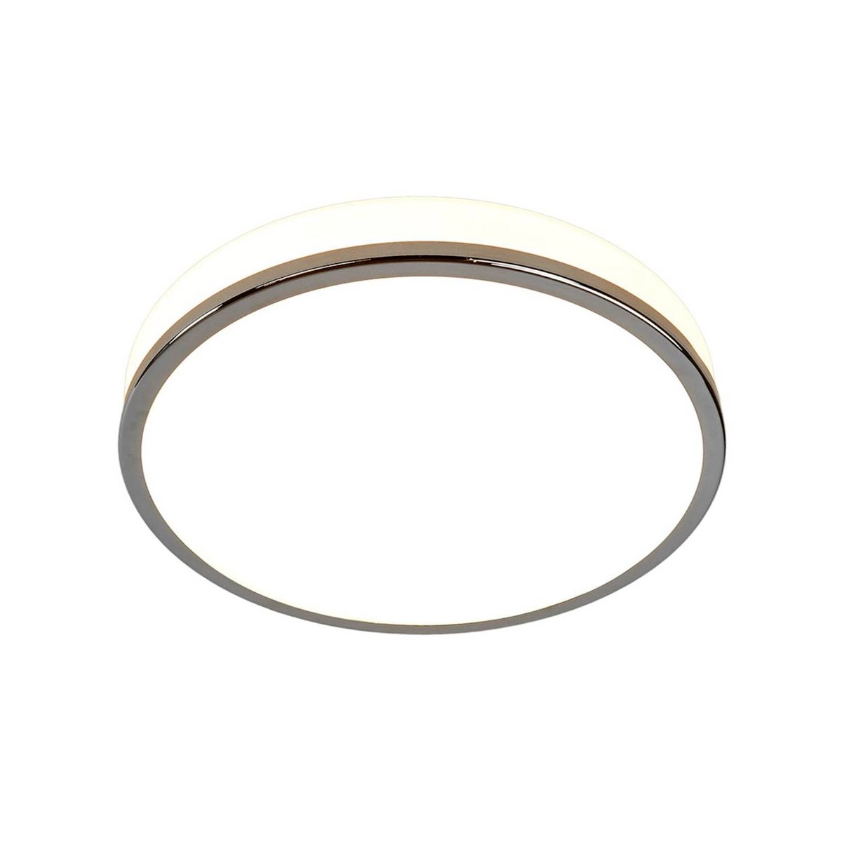 Plafonnier en verre moderneLED, Lyss blanc, chrome, LINDBY