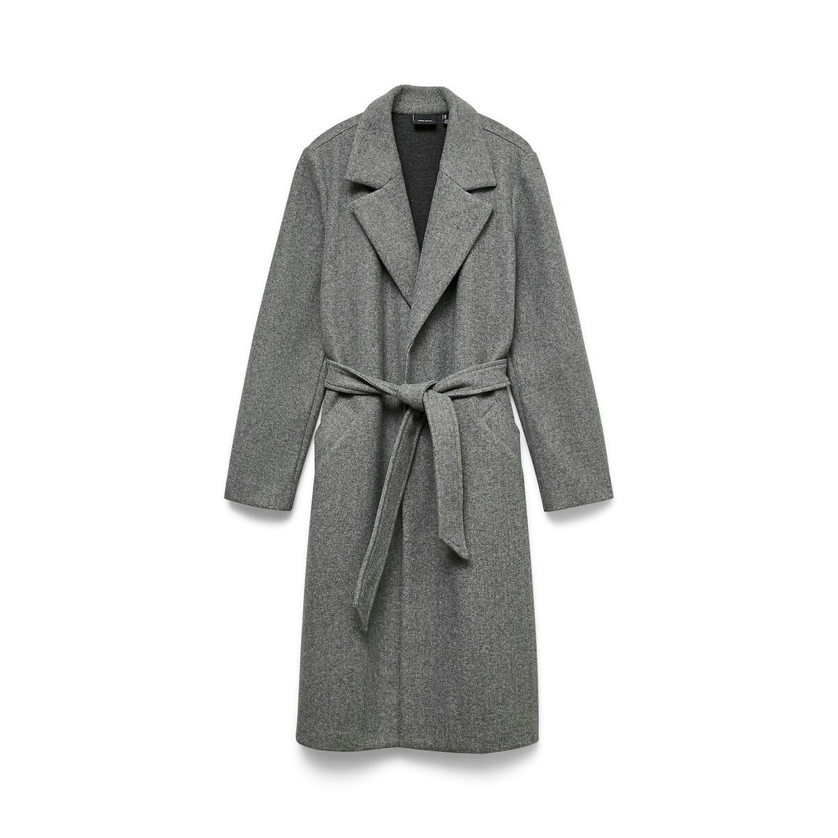 Abrigo largo anudado gris, VERO MODA