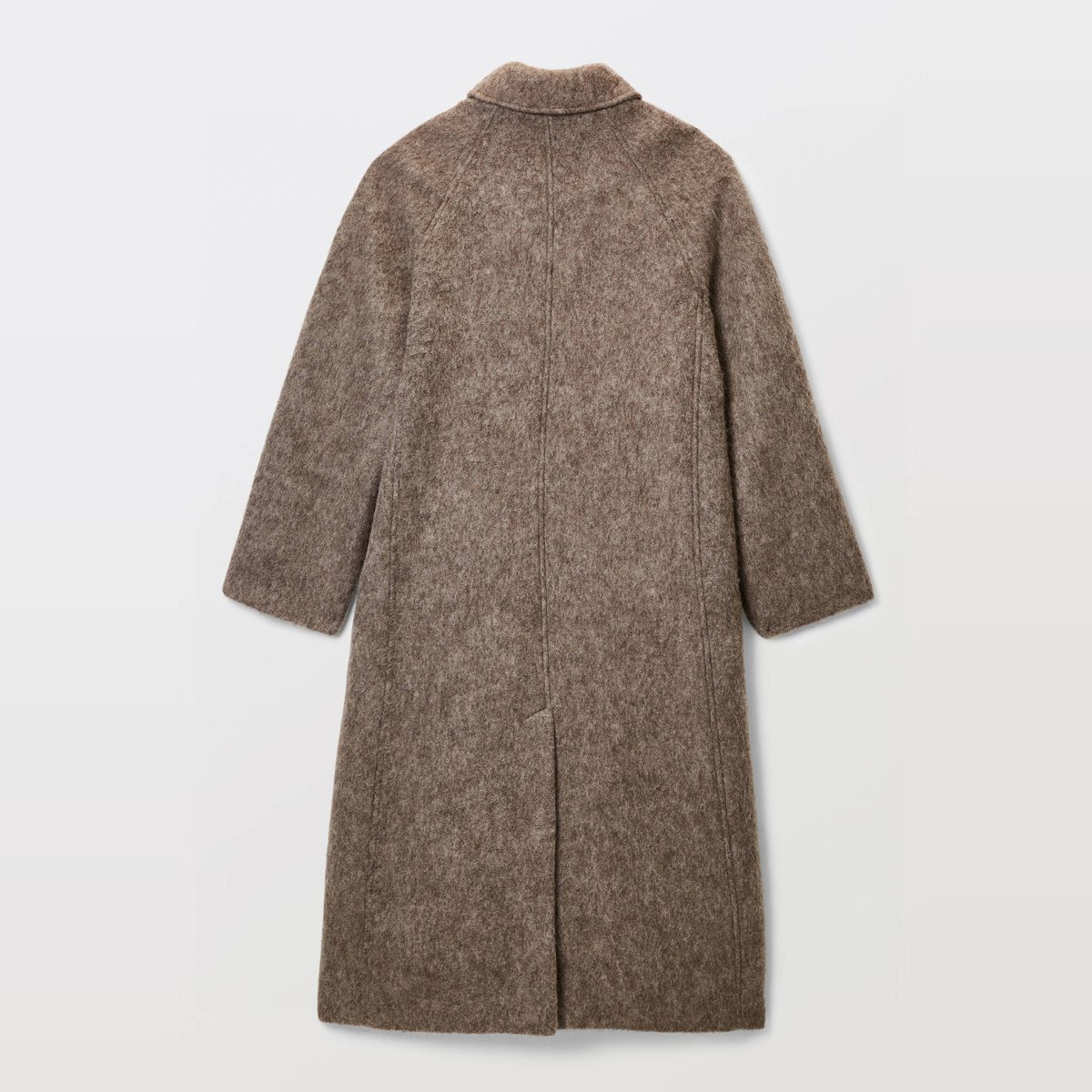Manteau uni double boutonnage contenant de la laine elan, MONOPRIX