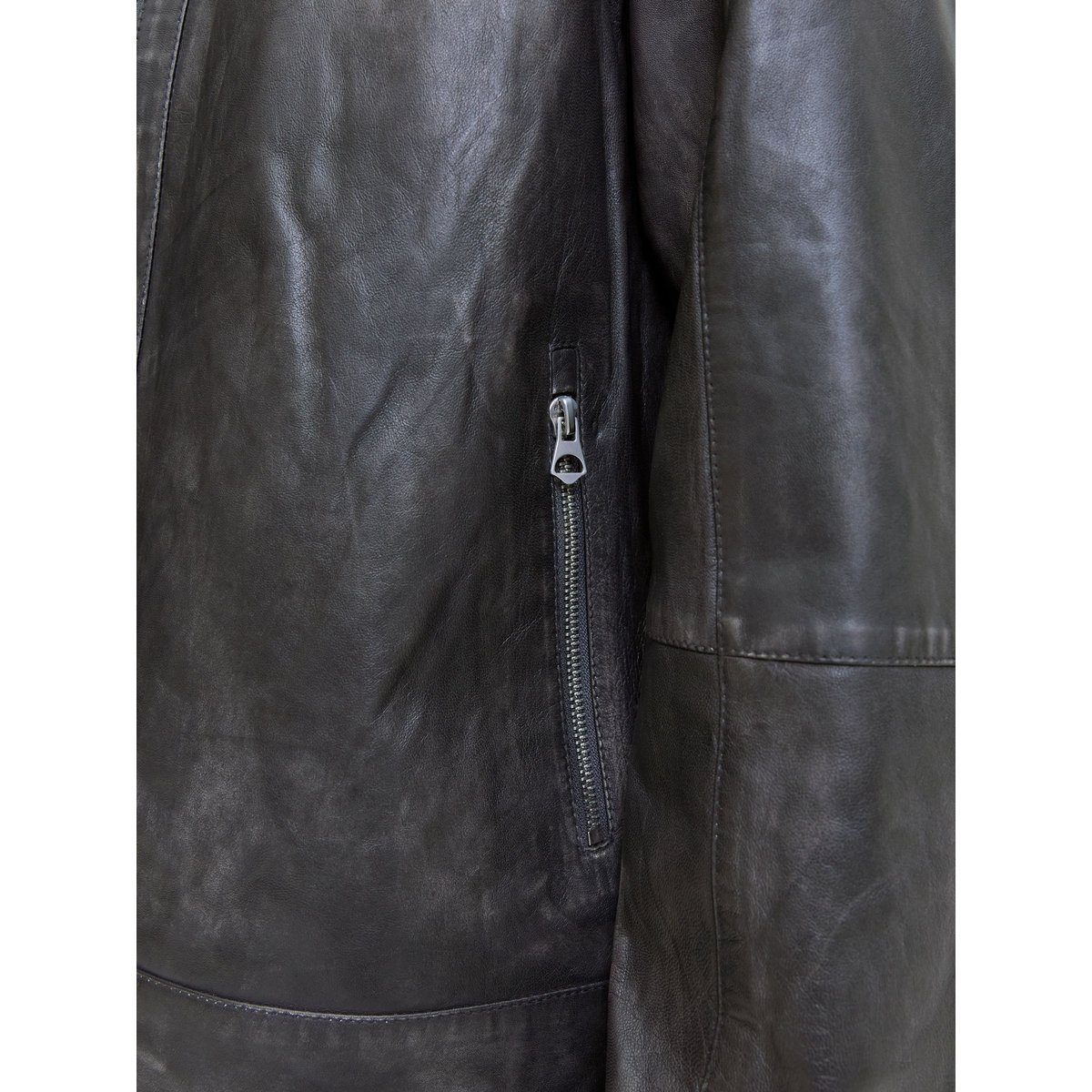 Veste En Cuir anthracite, JACK & JONES