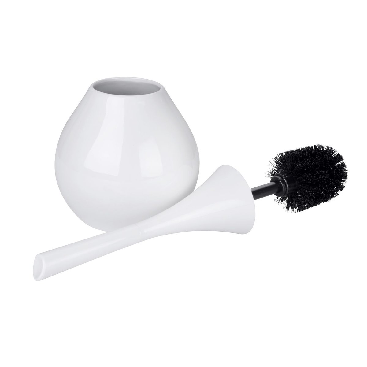 Brosse WC en céramique design élégant FLAKON blanc, WENKO