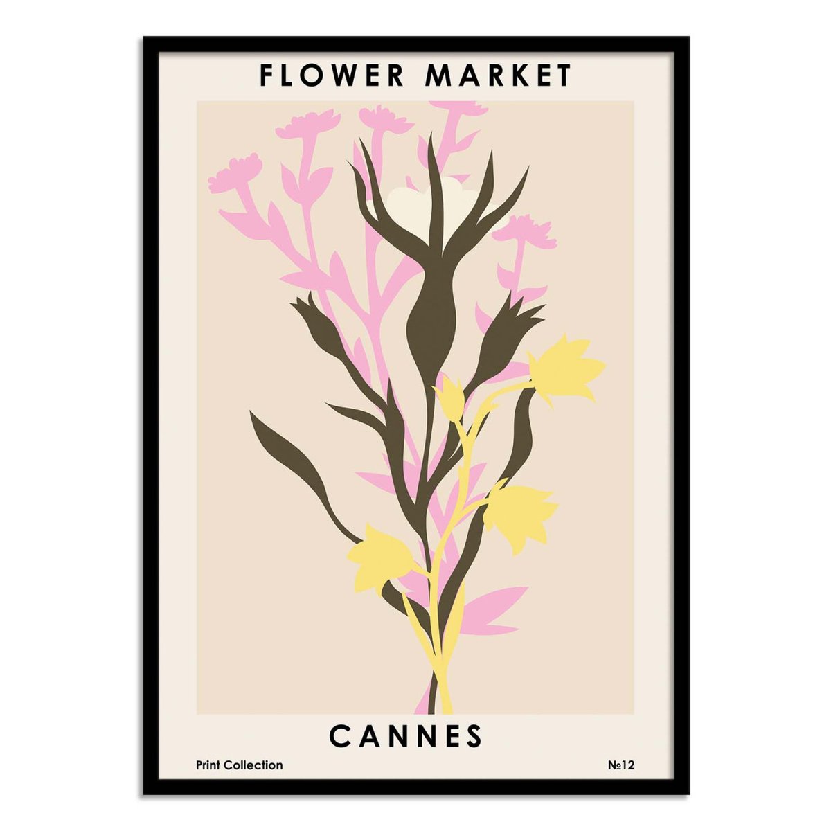 Affiche d'art - Flower Market Cannes - NKTN couleur unique, WALL EDITIONS