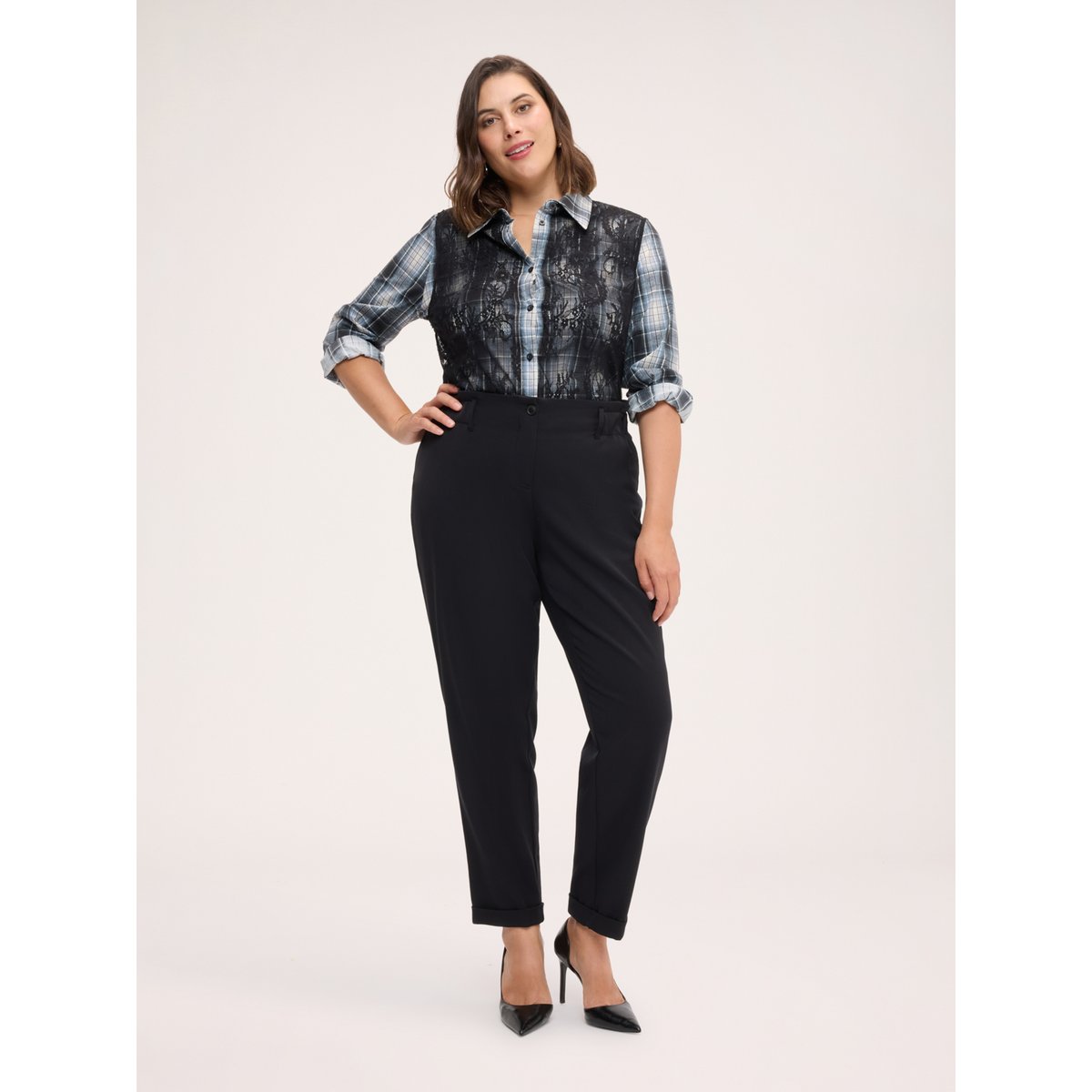 Pantalon Balloon avec taille élastiquée noir, FIORELLA RUBINO