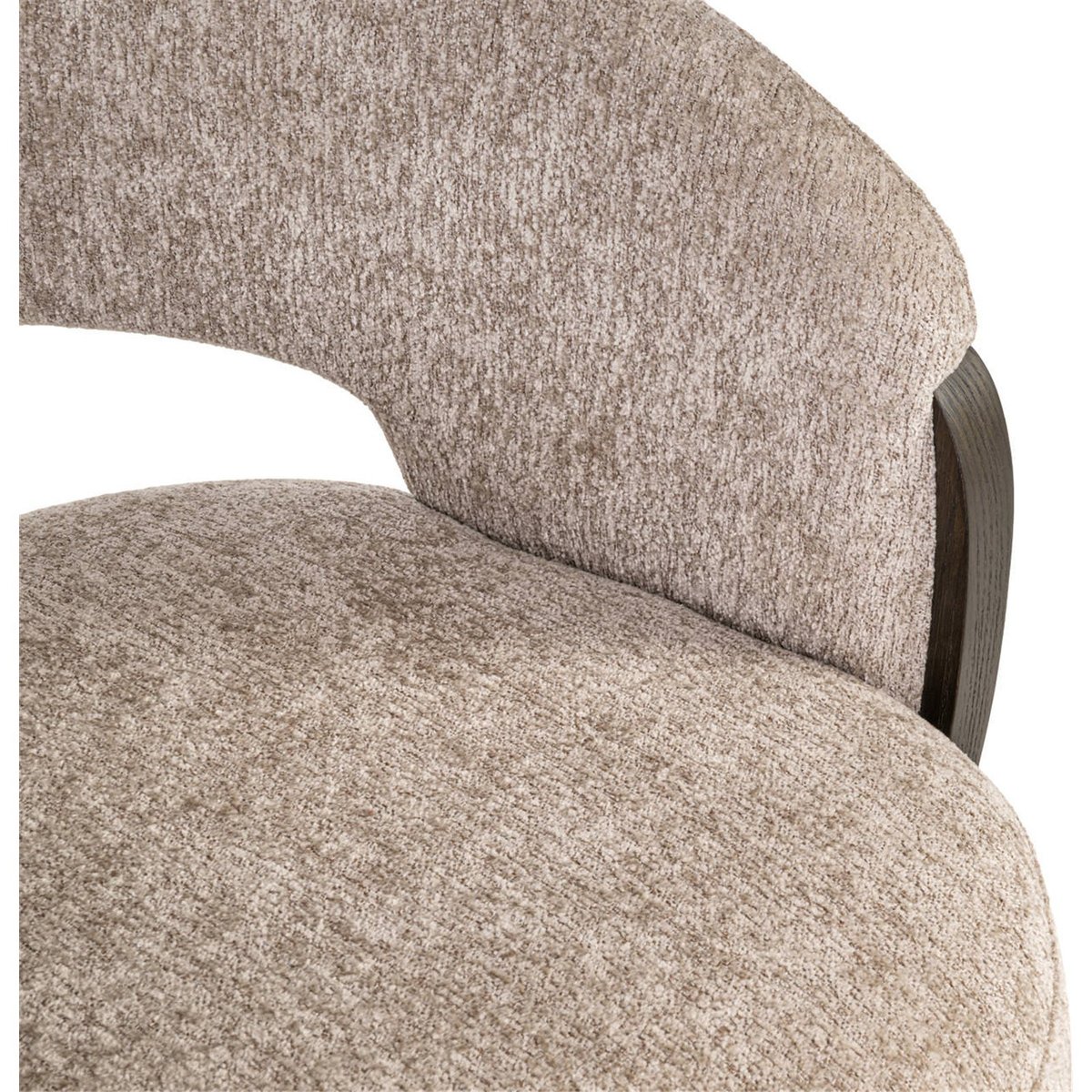 Chaise de salle à manger enveloppante sable et bois foncé, RECOLLECTION