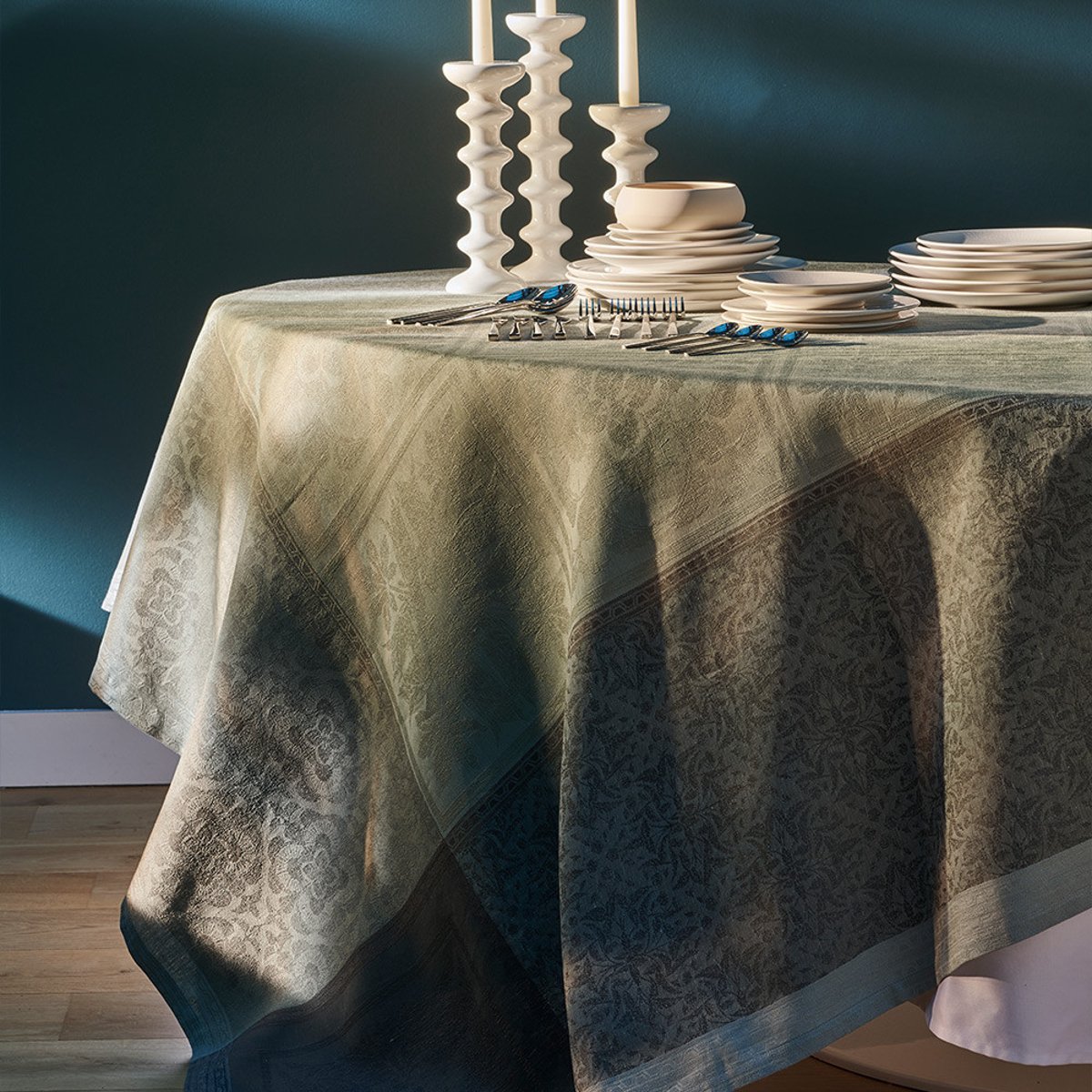 Nappe pur lin HARMONIE opaline, GARNIER THIEBAUT