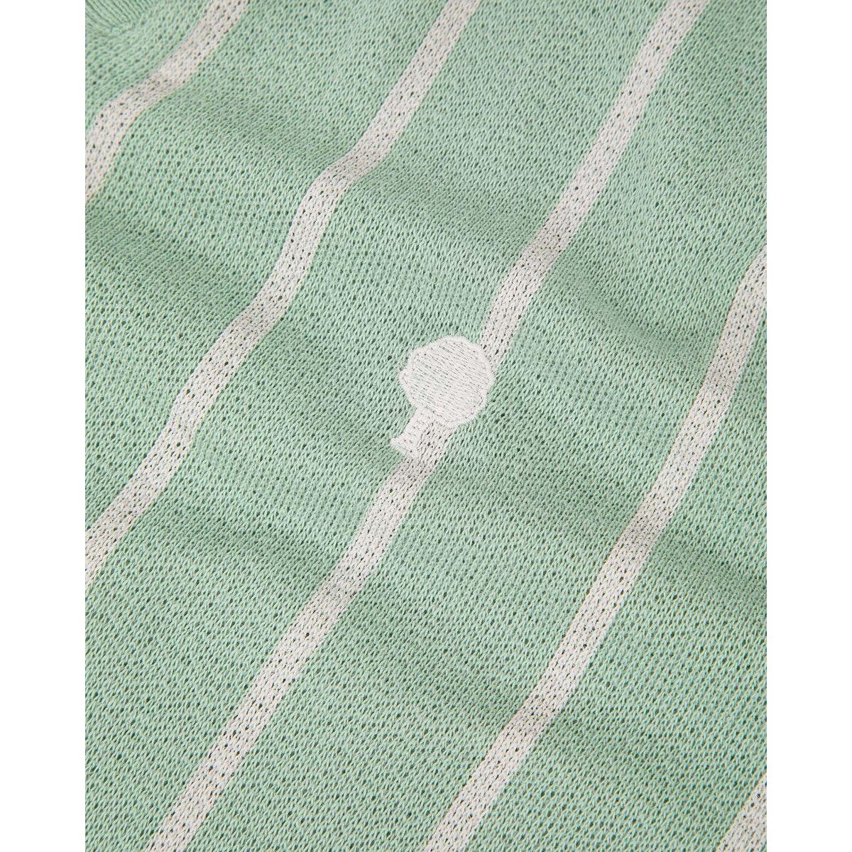 Polo BLACHE vert clair et écru, FAGUO