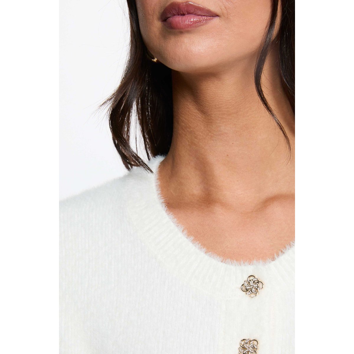 Pull manches courtes ivoire, MORGAN