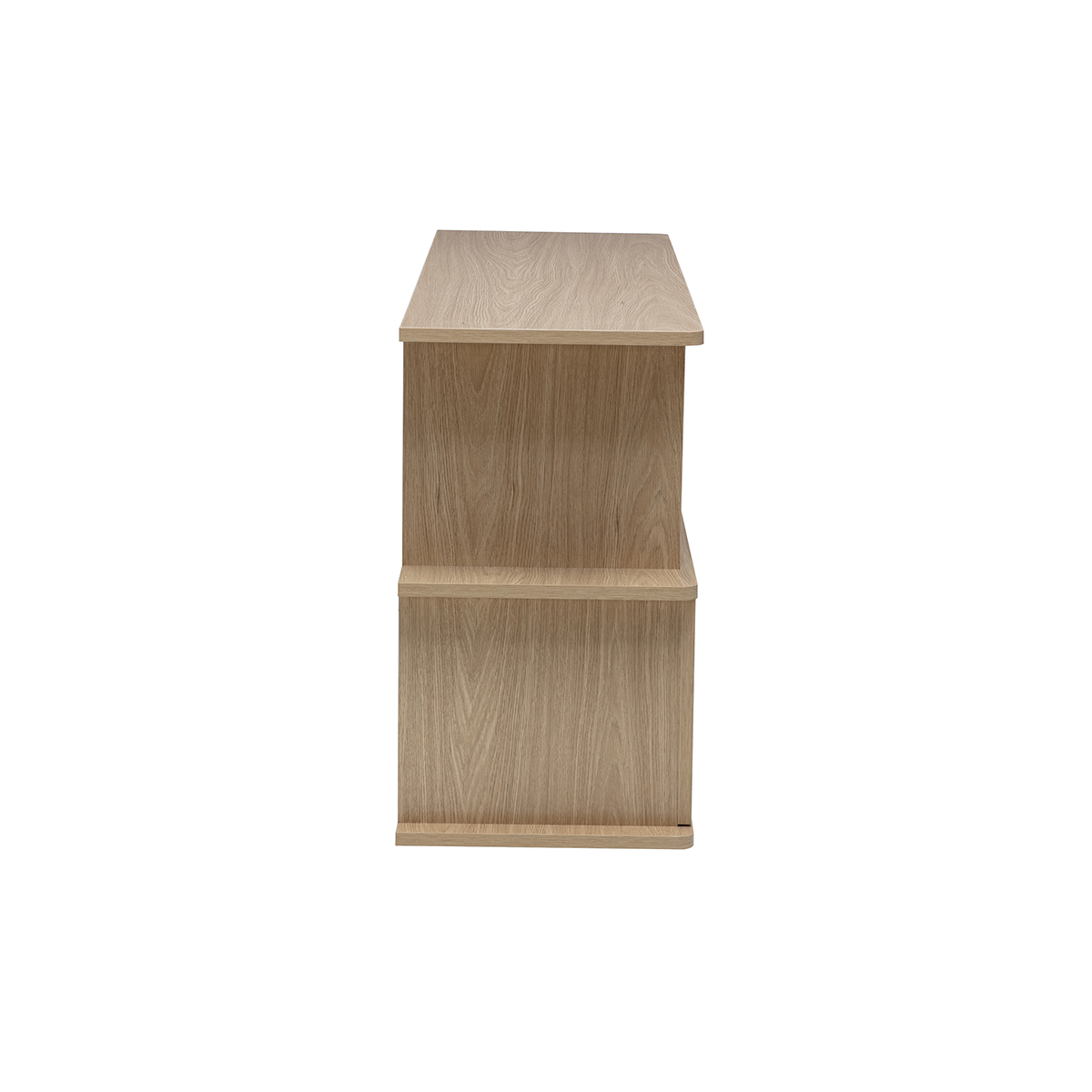 Bibliothèque basse avec rangements finition bois clair chêne L140 cm JANICE couleur unique, MILIBOO