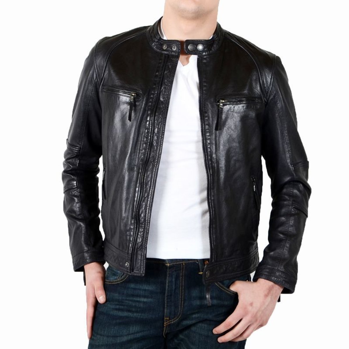 Blouson Cuir Nicholson Sunshine noir, REDSKINS