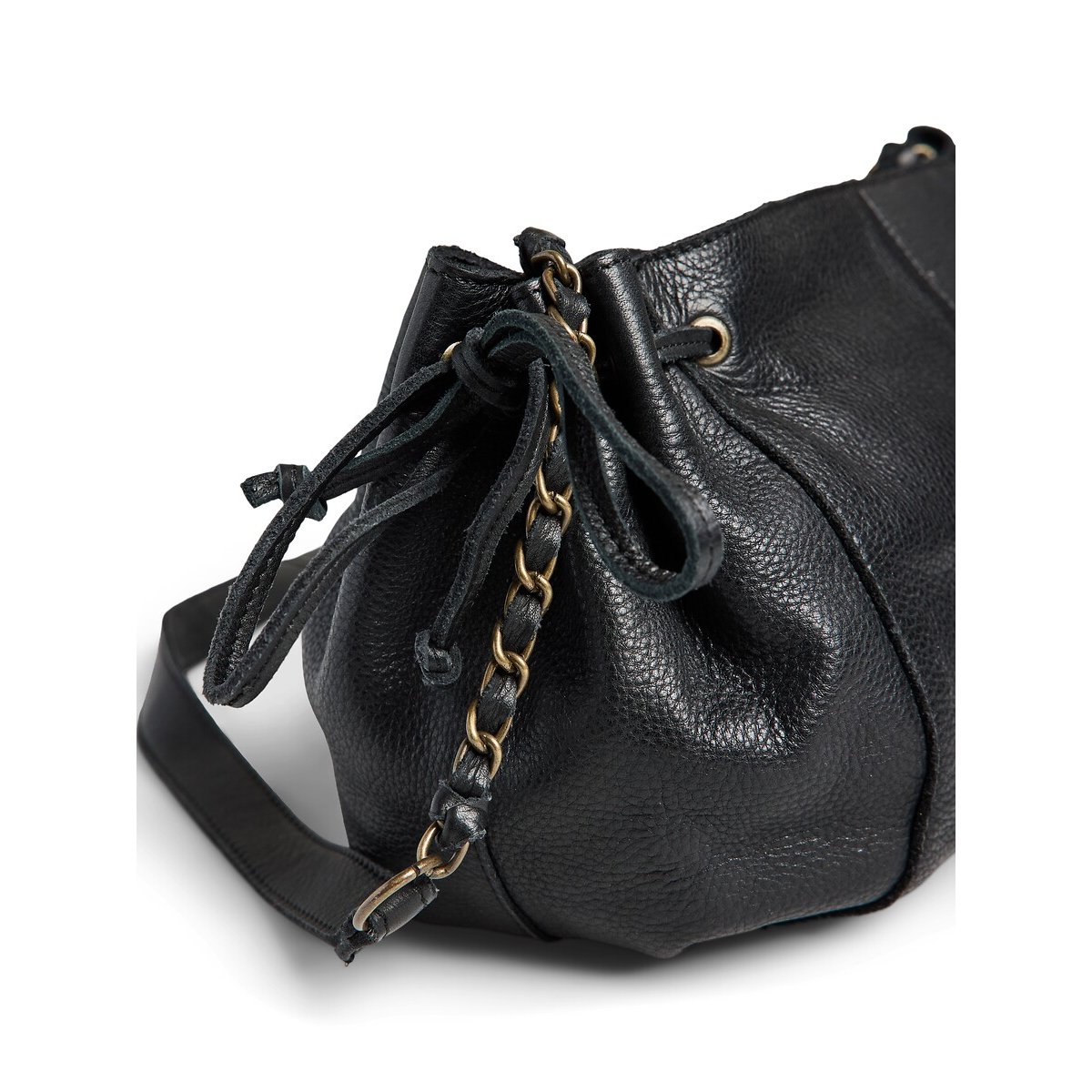 Sac à main en cuir, Pihanna noir, PIECES