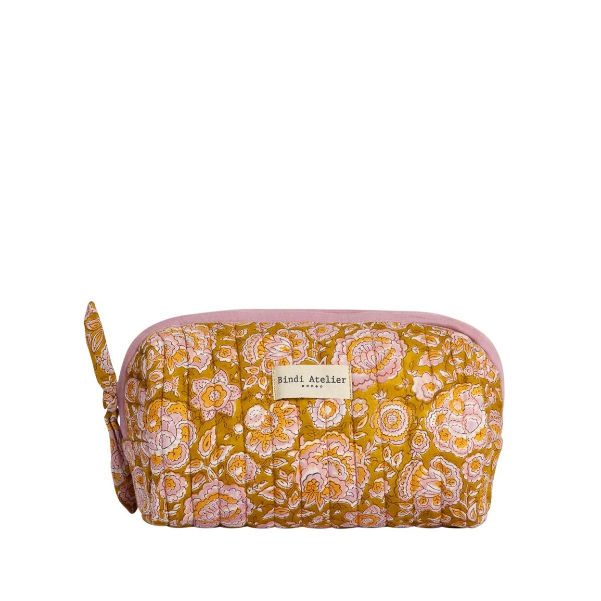Trousse maquillage en coton Garda vert khaki, BINDI ATELIER