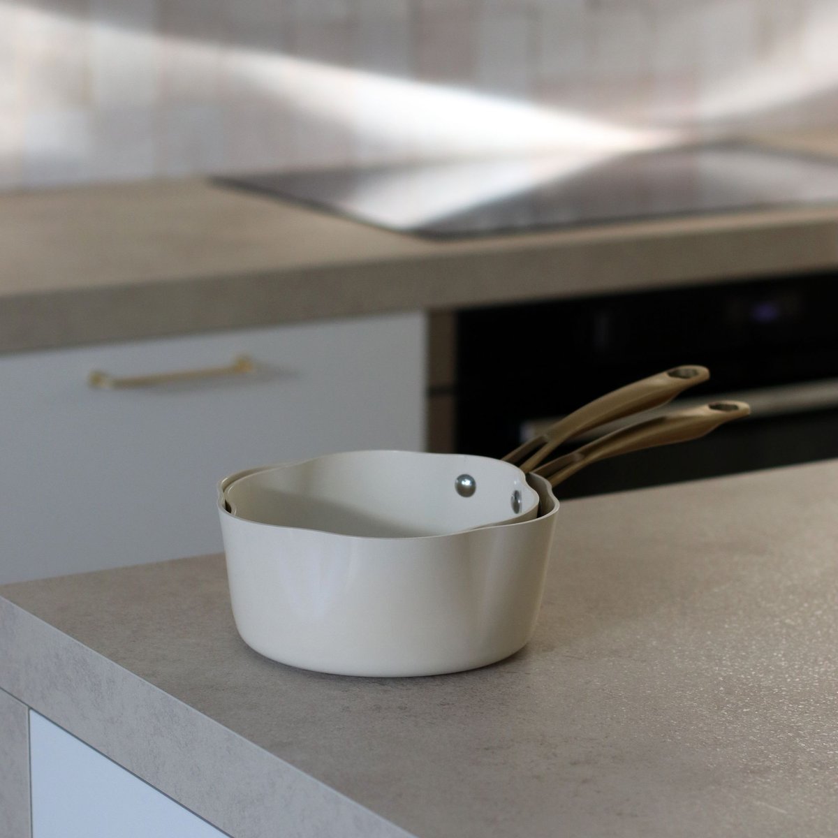 Casserole en aluminium recyclé, DAHLIA beige-or, MENASTYL