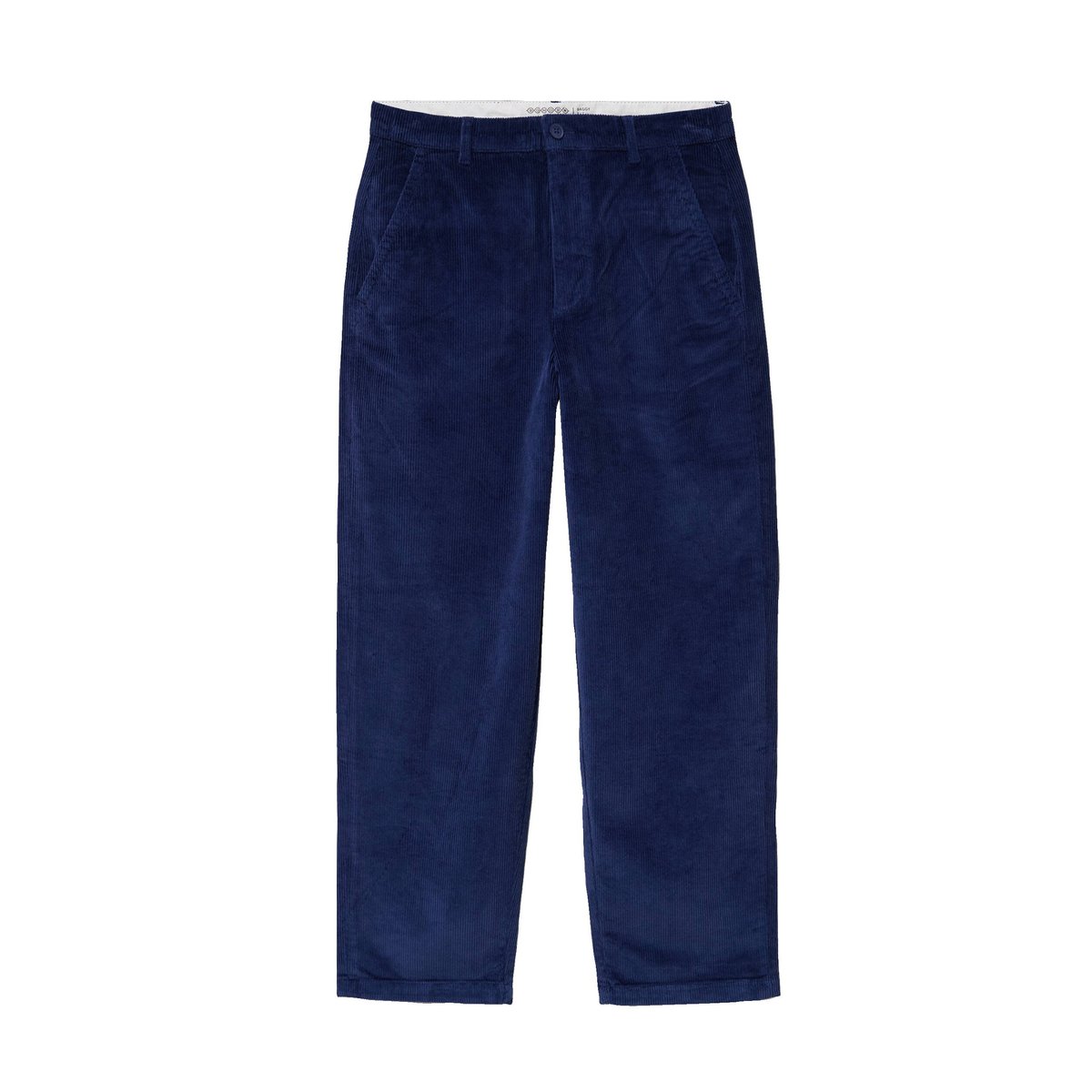Pantalon large en velours longueur 32 bleu foncé, BONOBO