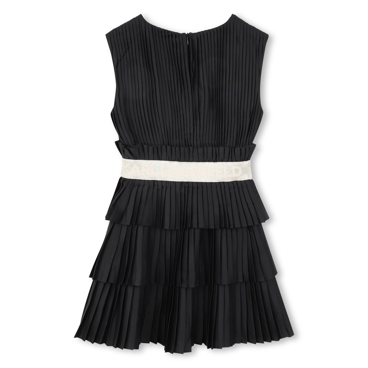 Robe manches courtes plissee black, KARL LAGERFELD KIDS