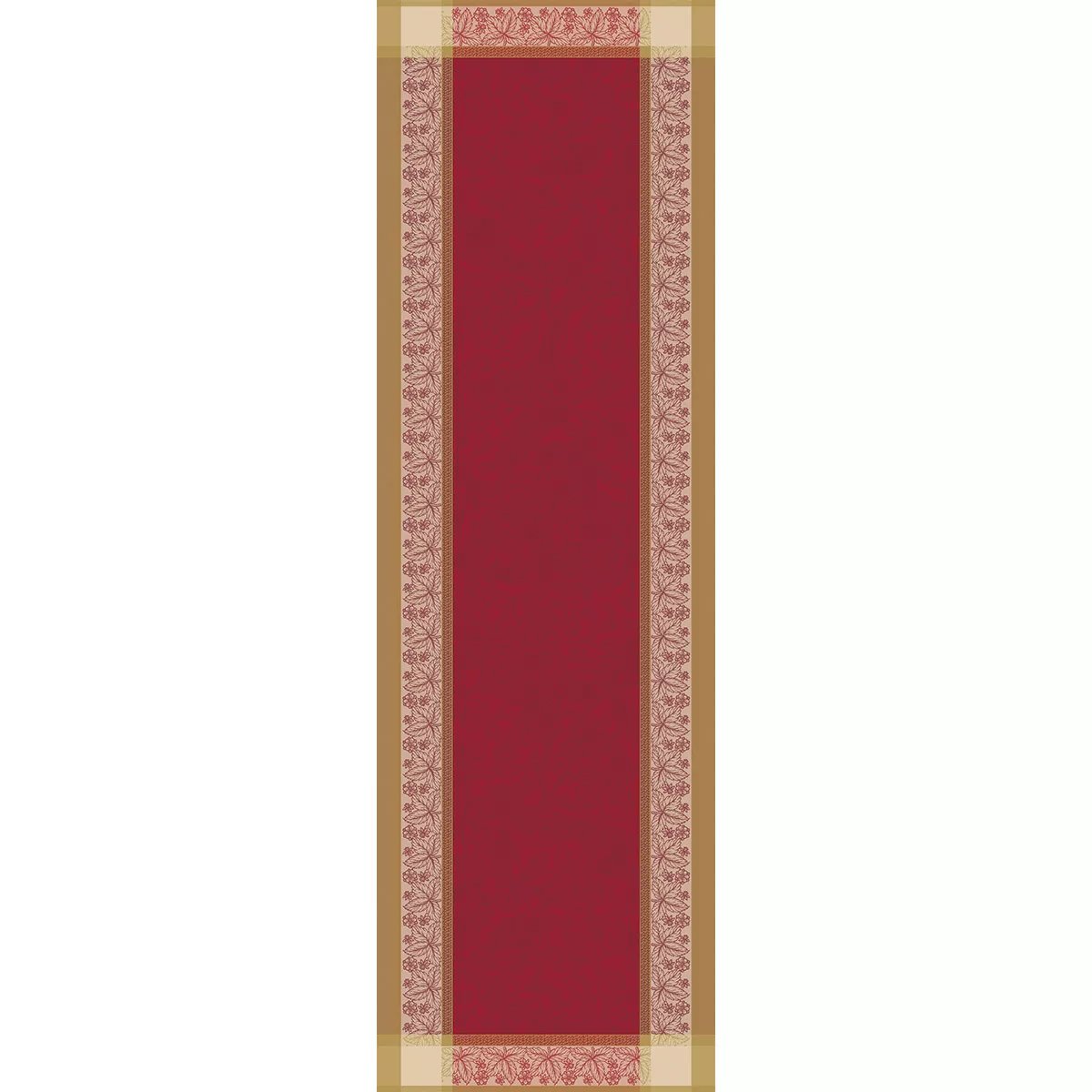 Chemin de table pur coton antitache ALEXANDRIA rubis, GARNIER THIEBAUT