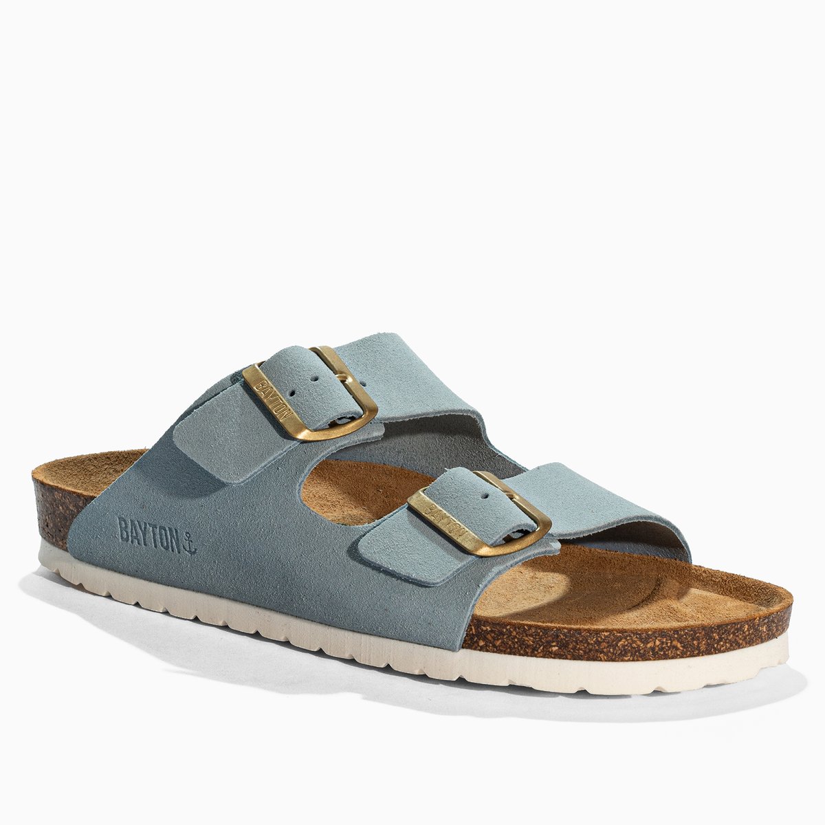 Sandales en cuir suedé ATLAS bleu celeste, BAYTON
