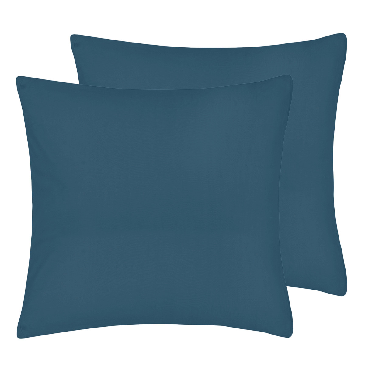 Lot de 2 taies d'oreiller jersey de coton MANHATTAN denim, SENSEI MAISON