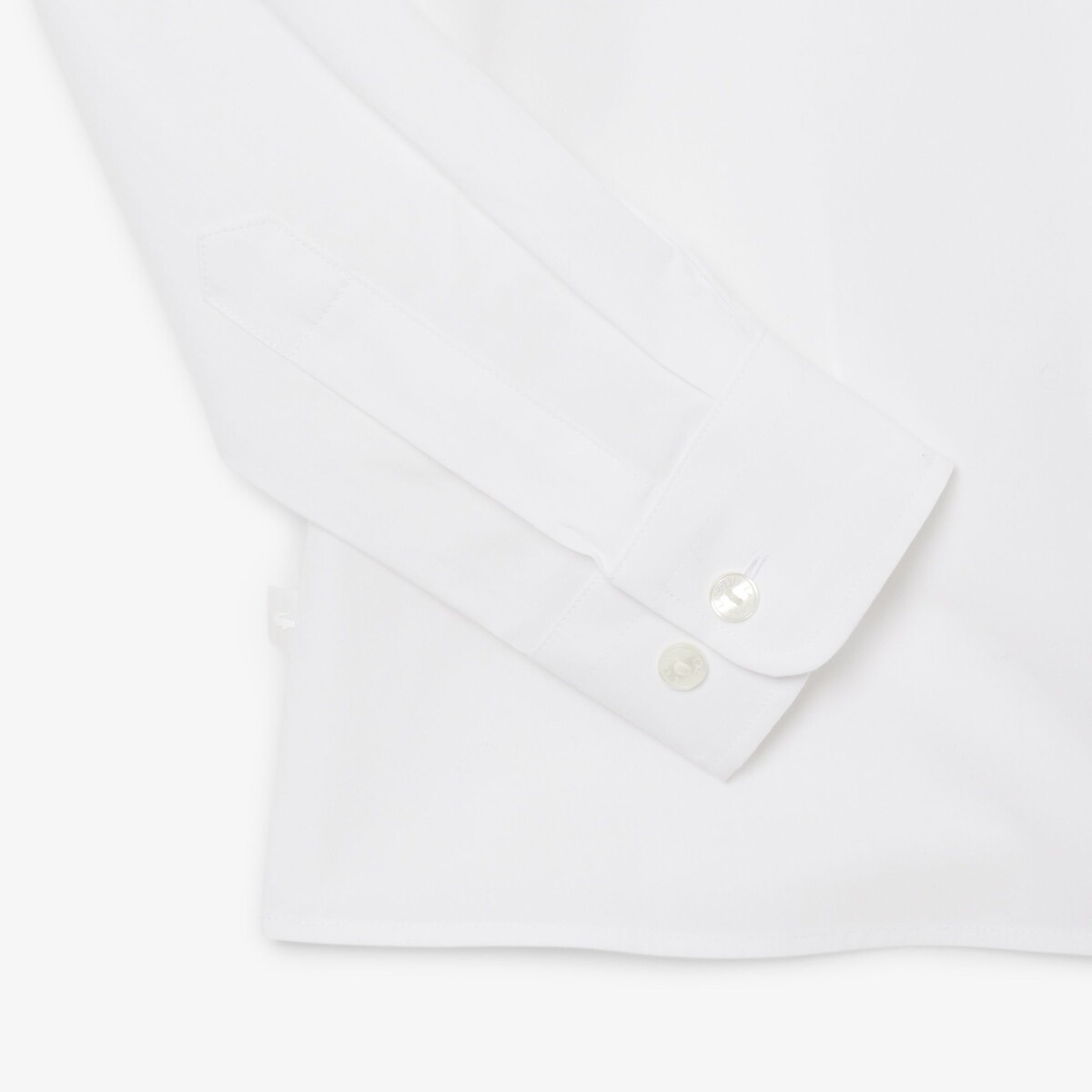 Slim hemd in popeline wit, LACOSTE