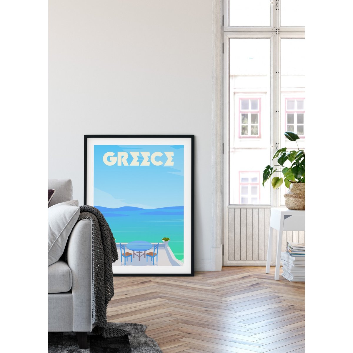 Affiche Grèce blanc, L'AFFICHERIE