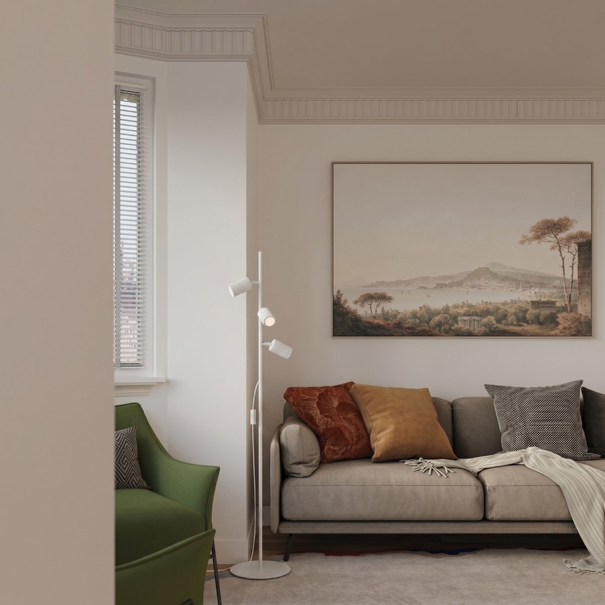 Lampadaire Aluminium Blanc GU10 3 KARBON blanc, EDEN
