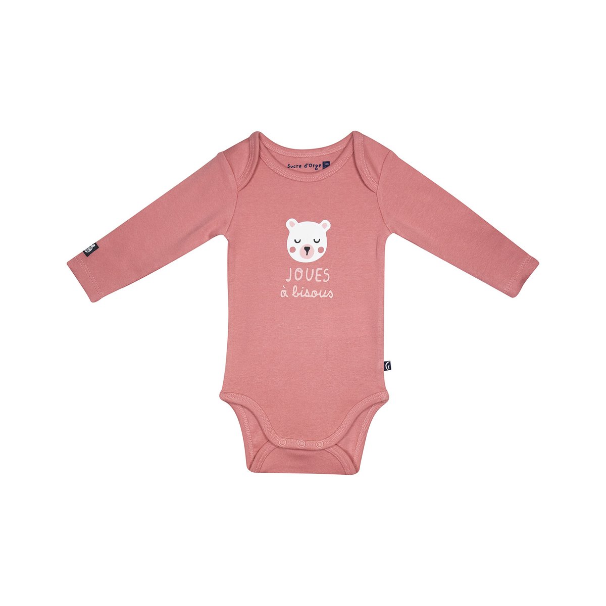 Lot de 3 bodies morgane manches longues bebe rose, SUCRE D'ORGE