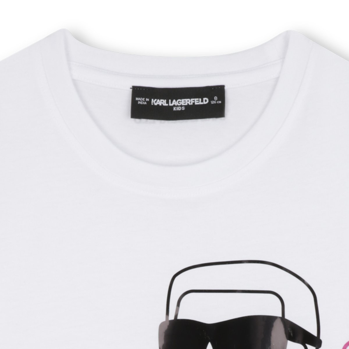T-shirts à manches courtes blanc rose, KARL LAGERFELD KIDS