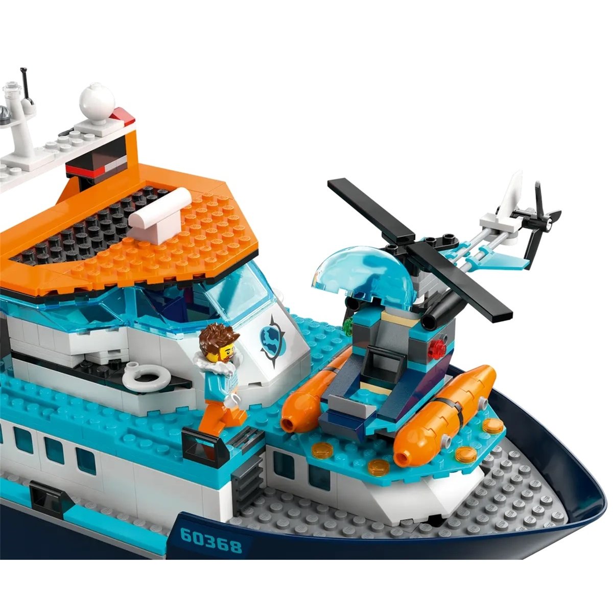 LEGO City - Navire d'Exploration Arctique 60368 avec Hélicoptère et Minifigurines multicolore, LEGO
