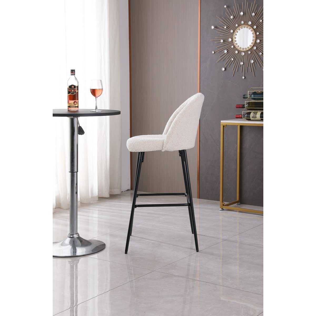 Lot de 2 tabourets de bar, NILSSON blanc cassé, NORDLYS
