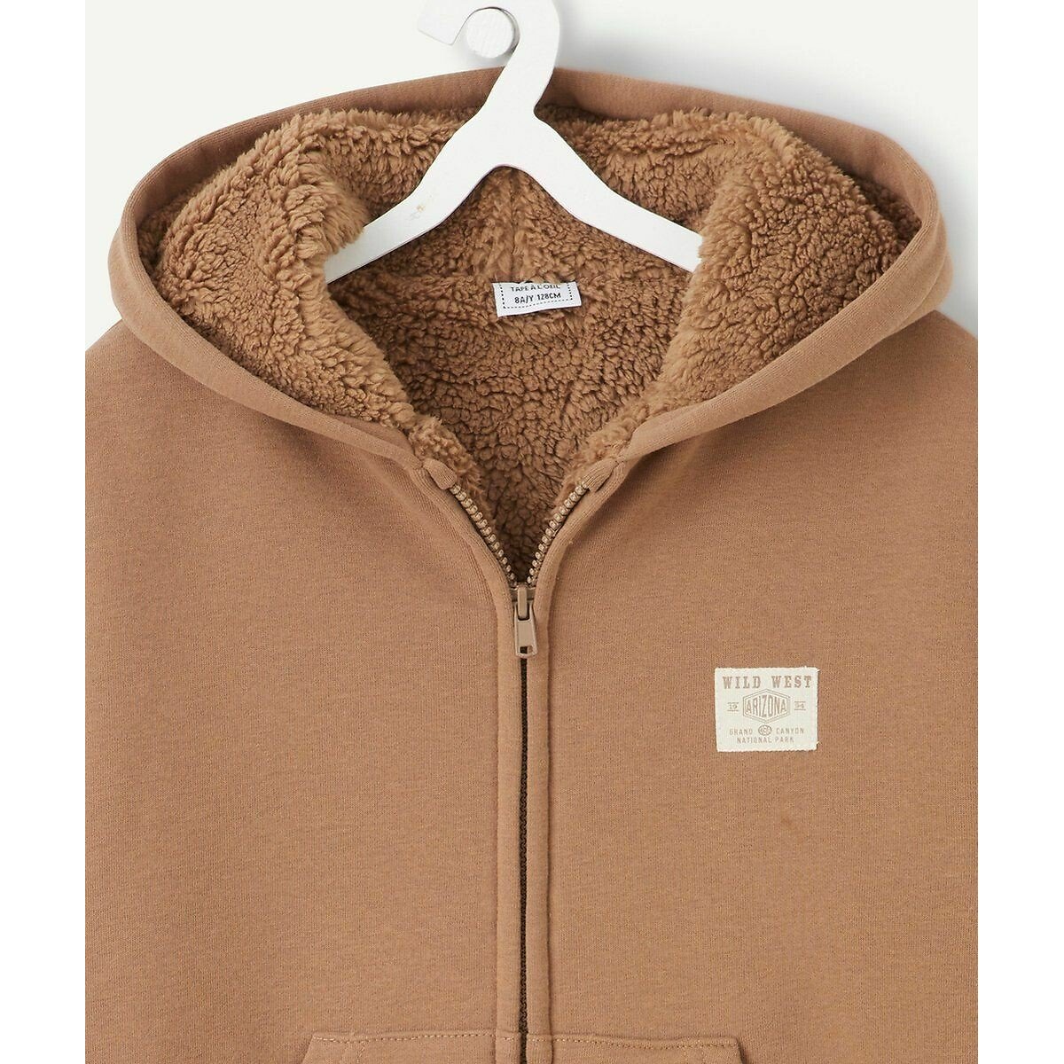 Zip-Up Hoodie with Sherpa Lining camel, TAPE A L'OEIL