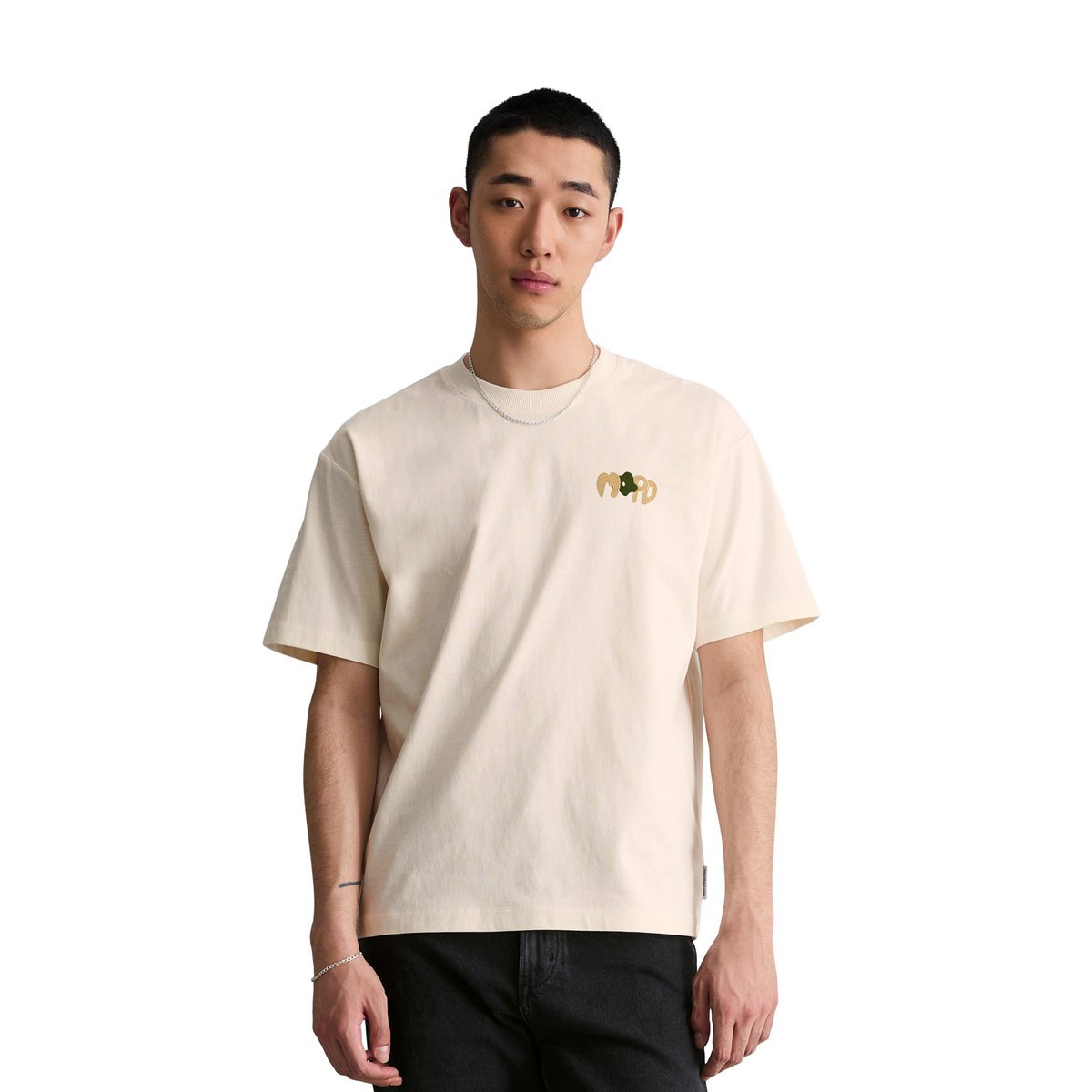 T-shirt relaxed avec un grand imprimé au dos blanc naturel, MARC O’POLO DENIM