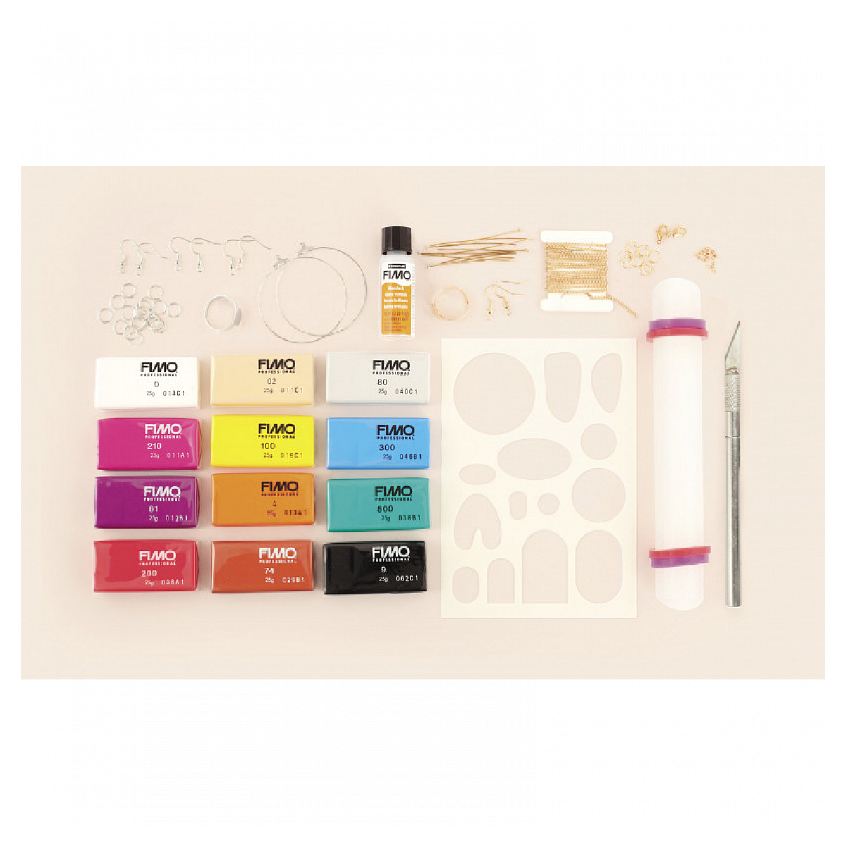 Coffret cree des bijoux slab couleur unique, FIMO