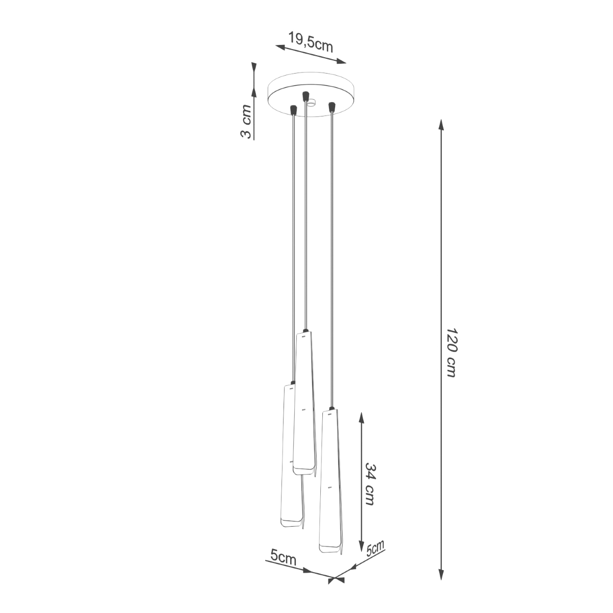 Suspension Acier Noir G9 3 Prysm noir, EDEN