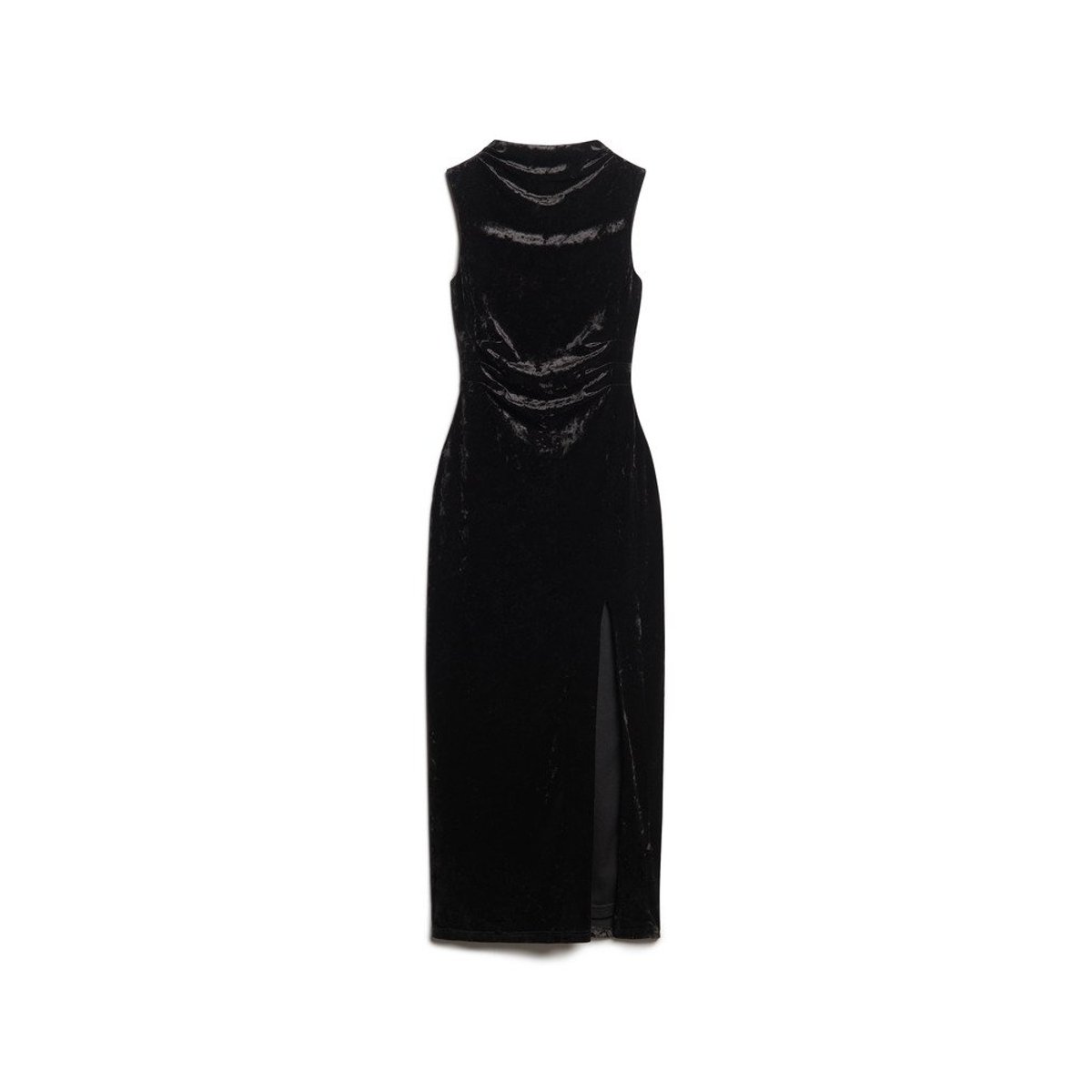 Robe longue en velours noir, SUPERDRY