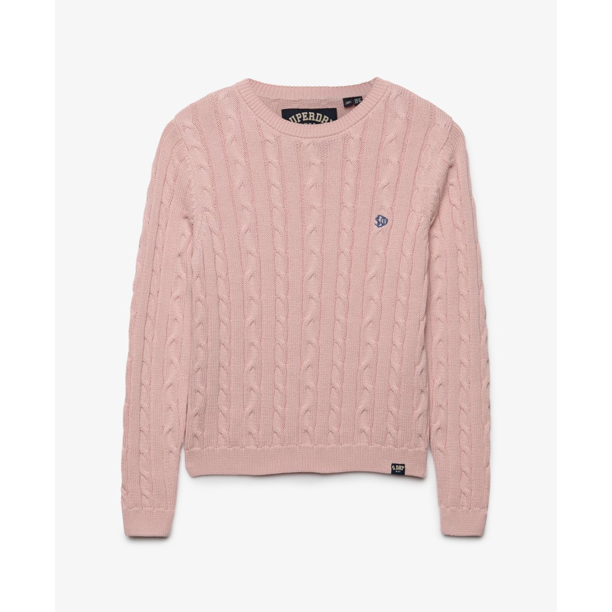 Pull en maille torsadée Essentials SD&CO rose pâle, SUPERDRY