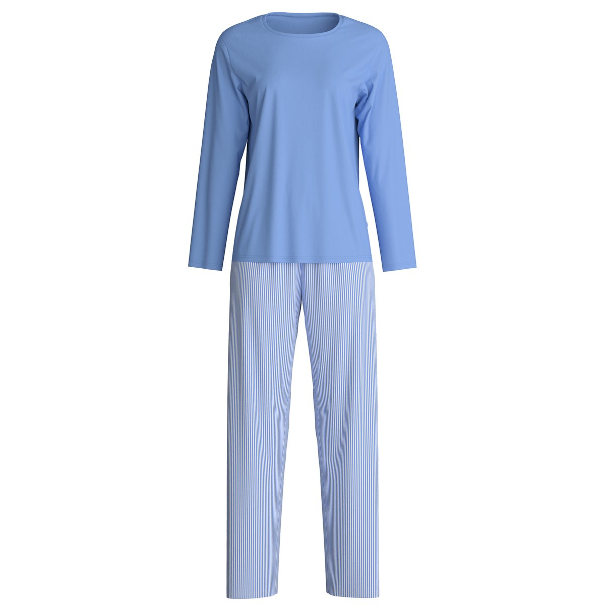 Pyjama long manches longues Coton LOVELY NIGHTS bleu hortensia, CALIDA