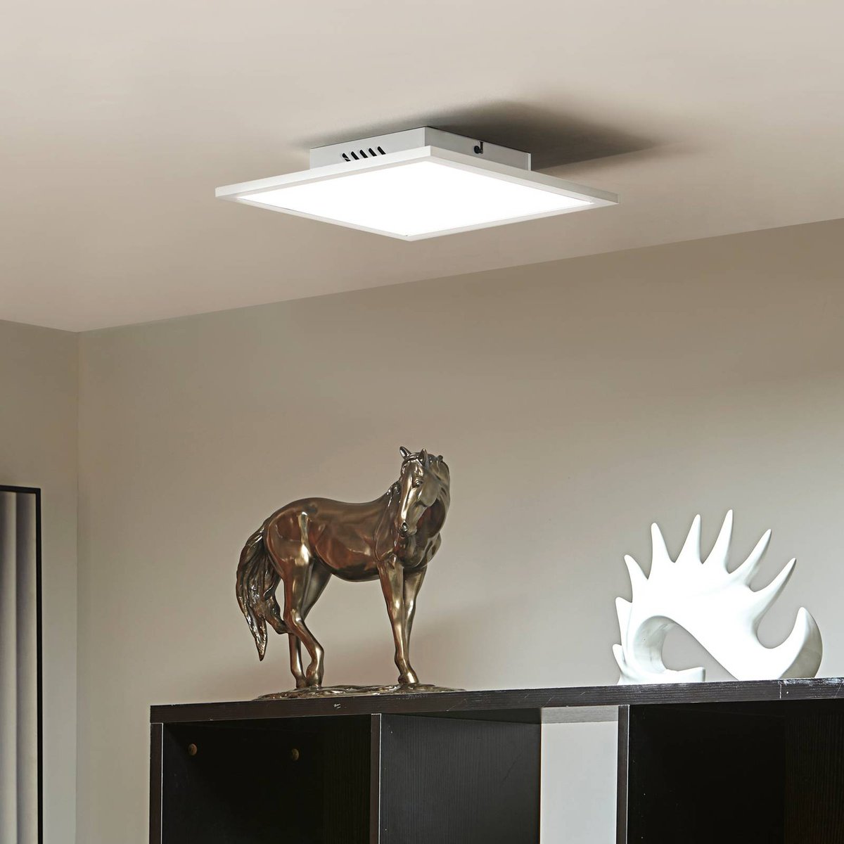 Plafonnier moderneLED, Lamin blanc, LINDBY