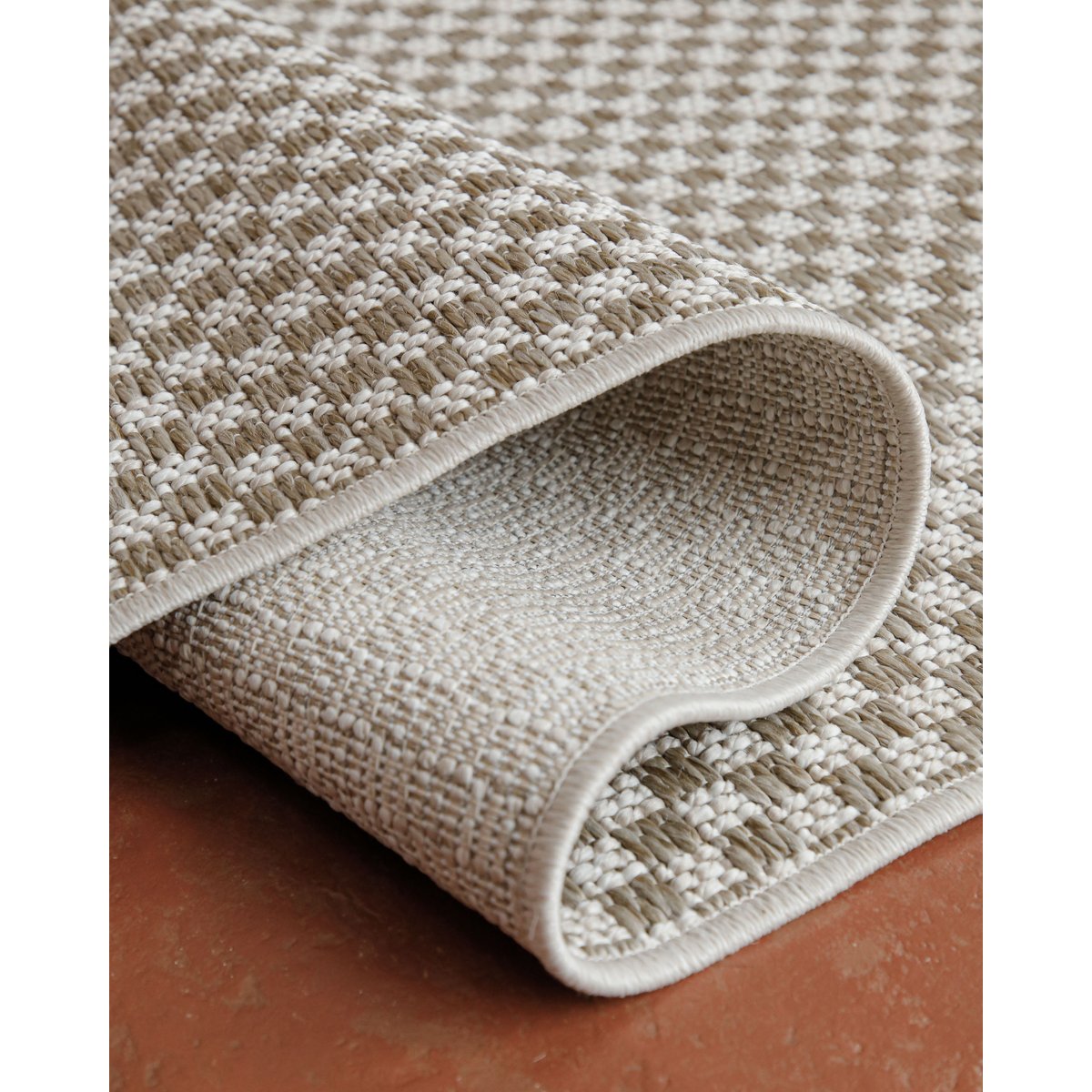 Tapis tissé plat intérieur extérieur ,  Miami South Beach beige crème, WECON HOME