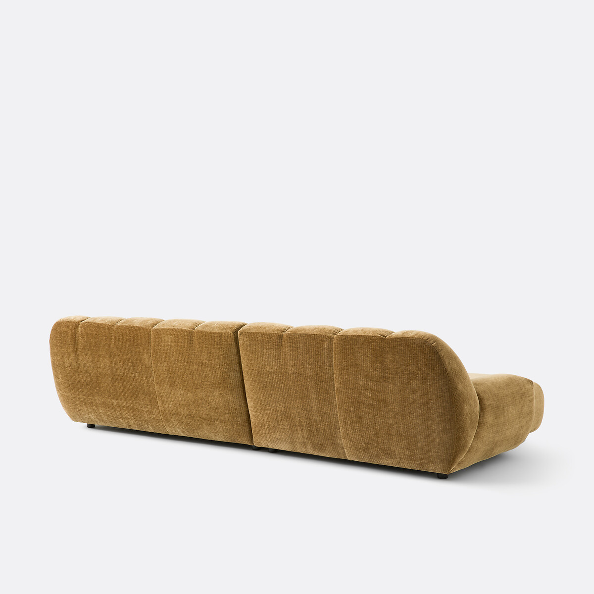 Canapé d'angle gauche, 4 places, en velours côtelé vintage, NURIA bronze, LA REDOUTE INTERIEURS