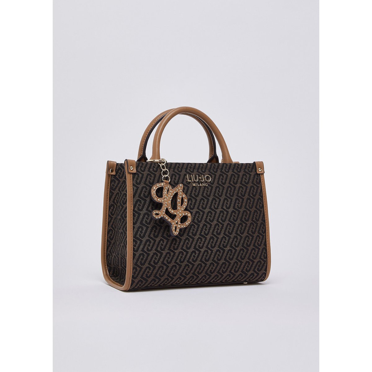 Petit Sac Jacquard marron foncé, LIU JO